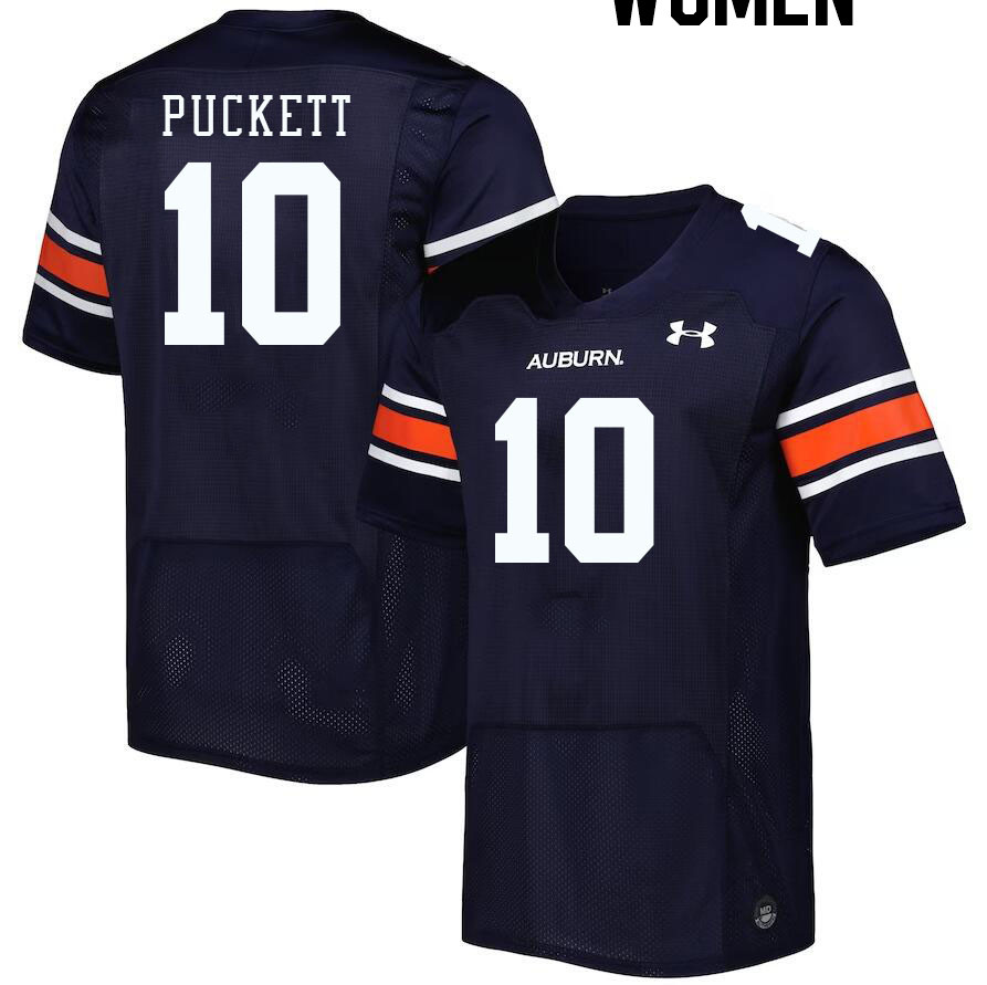 Women #10 Zion Puckett Auburn Tigers College Football Jerseys Stitched-Navy